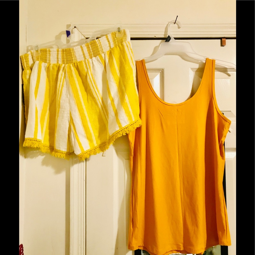 No Boundaries Striped Fringed Linen Shorts Set - Picture 2 of 7